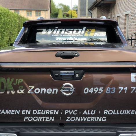 Belettering in chroom achterkant